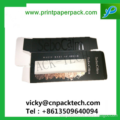 Bespoke Pure Color Folded Cosmetic Box Nail Polish Box Lip Balm Gloss Packaging Box Earphone Packaging Cardboard Box with PVC Wi